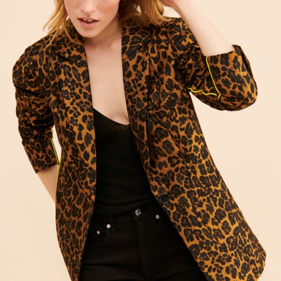 Leopard Neon Piped Blazer - For Love & Lemons - Picture 4 of 4